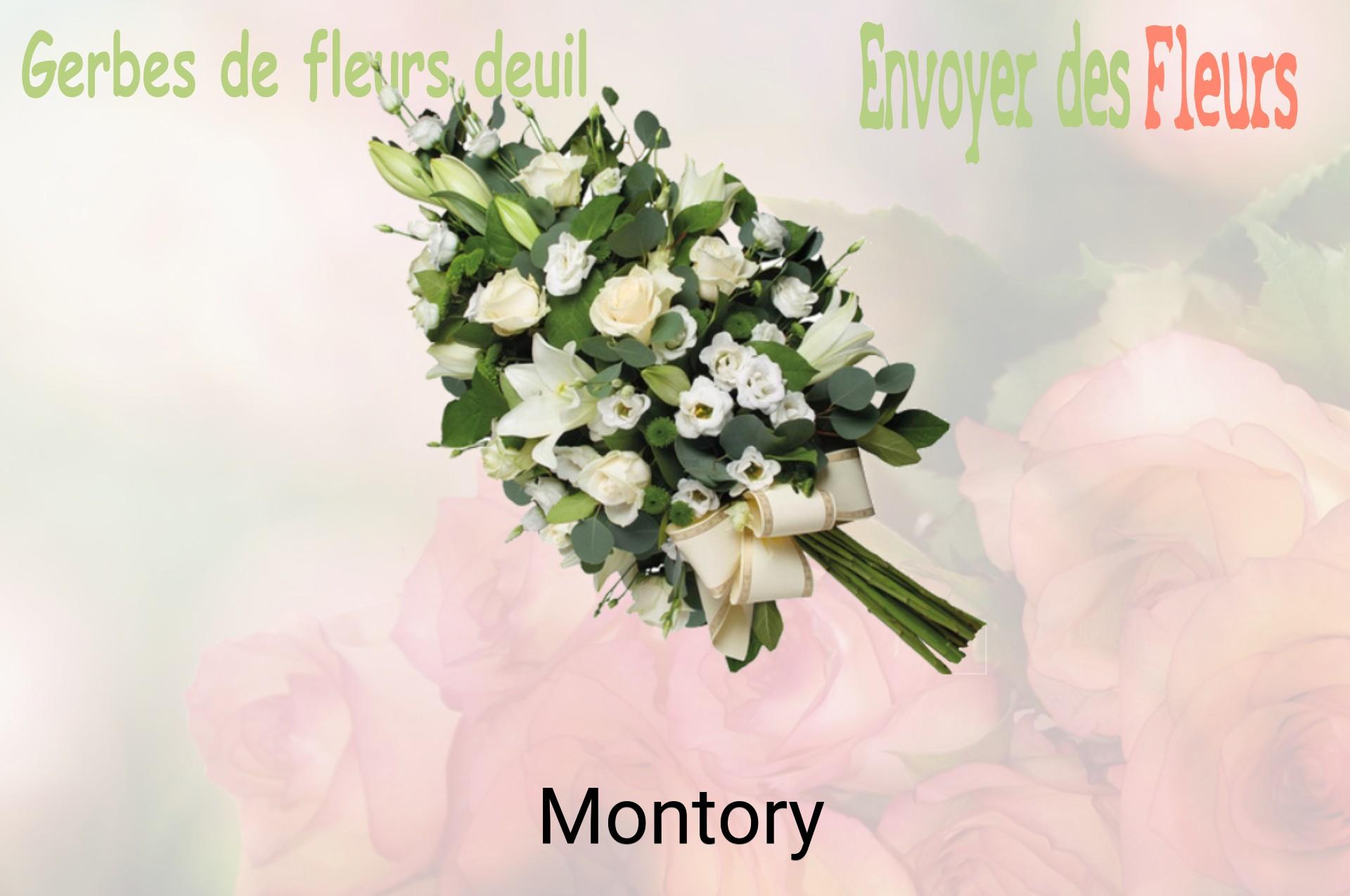 Gerbe de fleurs de deuil livrée à Montory